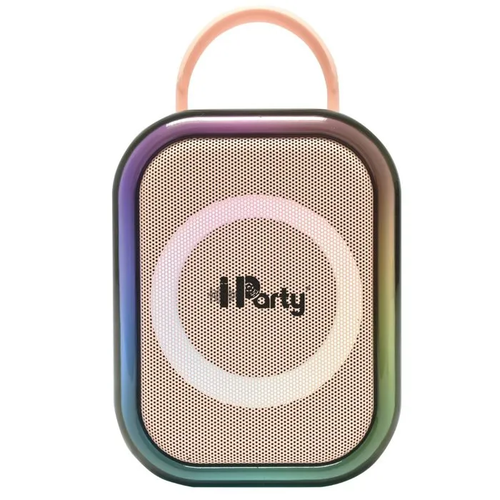 Lexibook - Système de karaoké Bluetooth, couleur rose, avec 2 microphones sans fil, batterie rechargeable intégrée, pour fêtes et chants avec amis