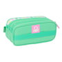 Trousse Fourre-Tout Triple Benetton Mint Vert 21,5 x 10 x 8 cm