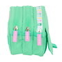 Trousse Fourre-Tout Triple Benetton Mint Vert 21,5 x 10 x 8 cm