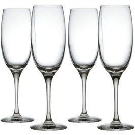 Alessi SG119/9S4 Mami XL Set 4 coupes a champagne en verre cristallin, design Stefano Giovannoni