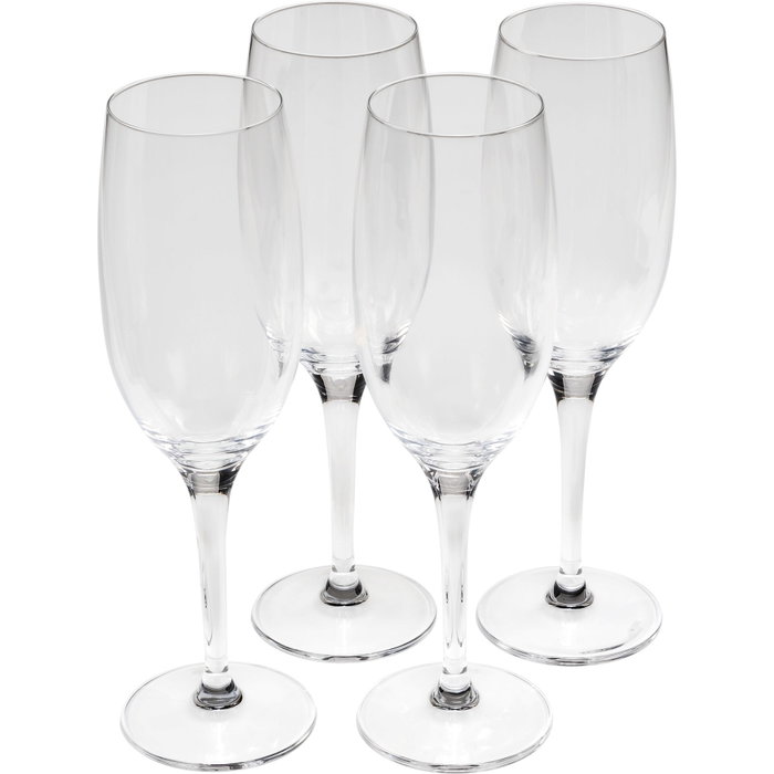 Alessi Mami XL Set de 4 Flûtes à Champagne en Verre Cristallin SG119/9S4