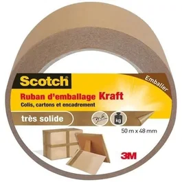 Scotch Ruban d'adhésif d'emballage kraft - 50mx48mm