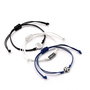 THE CARAT SHOP Set de 3 Bracelets de l'Amitié Real Madrid avec Logo Officiel - Accroches 15mm en Zinc - Cordon Ajustable Noir Bleu Blanc