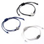 THE CARAT SHOP Set de 3 Bracelets de l'Amitié Real Madrid avec Logo Officiel - Accroches 15mm en Zinc - Cordon Ajustable Noir Bleu Blanc