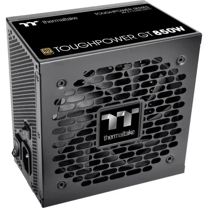Thermaltake Toughpower GT - Alimentation PC 850 W - 80 PLUS Gold - Full Modulaire - ATX 3.1 - PCI-E 5.1 12VHPWR - Ventilateur 120 mm - Noir