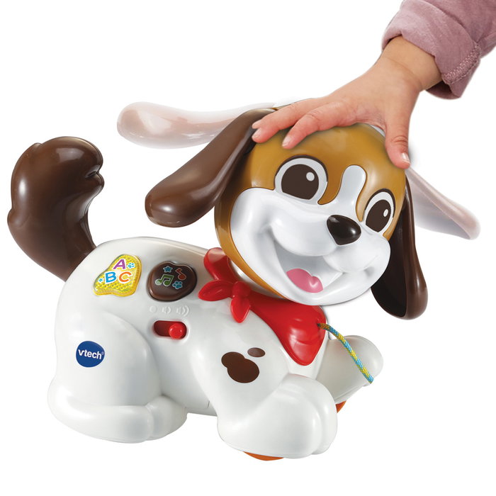V-Tech Perrito Arrastre Paseos Y Aventuras 80-565022 - Chien interactif à tirer pour enfants, apprentissage lettres et vocabulaire, à partir de 15 mois