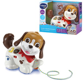 V-Tech Perrito Arrastre Paseos Y Aventuras 80-565022 - Chien interactif à tirer pour enfants, apprentissage lettres et vocabulaire, à partir de 15 mois