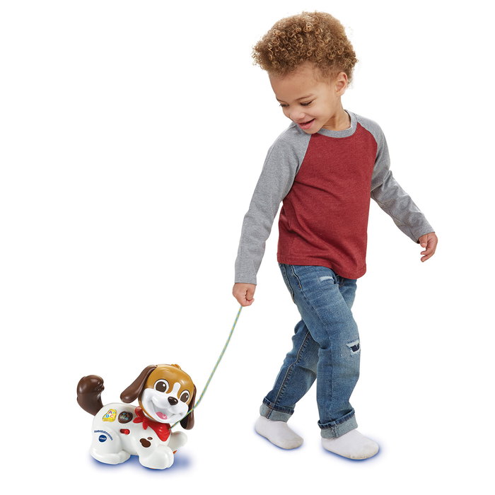 V-Tech Perrito Arrastre Paseos Y Aventuras 80-565022 - Chien interactif à tirer pour enfants, apprentissage lettres et vocabulaire, à partir de 15 mois