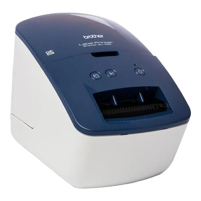 Brother QL-600 Imprimante d'étiquettes professionnelle bleue, 62 mm large, 44 étiquettes/min, 300x600 dpi, Auto cut, idéale pour petite entreprise et travail à domicile Brother QL-600 Imprimante d'étiquettes professionnelle bleue, 62 mm large, 44 étiquettes/min, 300x600 dpi, Auto cut, idéale pour petite entreprise et travail à domicile