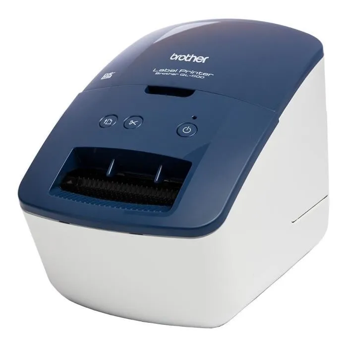 Brother QL-600 Imprimante d'étiquettes professionnelle bleue, 62 mm large, 44 étiquettes/min, 300x600 dpi, Auto cut, idéale pour petite entreprise et travail à domicile Brother QL-600 Imprimante d'étiquettes professionnelle bleue, 62 mm large, 44 étiquettes/min, 300x600 dpi, Auto cut, idéale pour petite entreprise et travail à domicile