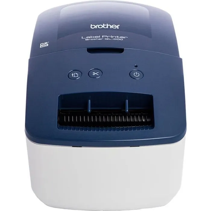 Brother QL-600 Imprimante d'étiquettes professionnelle bleue, 62 mm large, 44 étiquettes/min, 300x600 dpi, Auto cut, idéale pour petite entreprise et travail à domicile Brother QL-600 Imprimante d'étiquettes professionnelle bleue, 62 mm large, 44 étiquettes/min, 300x600 dpi, Auto cut, idéale pour petite entreprise et travail à domicile