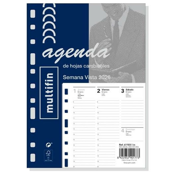 Recharge pour agenda Finocam MULTIFIN 2026 15,5 x 21,5 cm Recharge pour agenda Finocam MULTIFIN 2026 15,5 x 21,5 cm