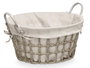 Kipit Cesto rond avec anses gris 45x40x25 cm en tissu (Set de 12)