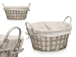 KIPIT Panier rond avec poignées Gris PEQ
