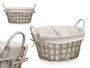 Kipit Cesto rond avec anses gris 45x40x25 cm en tissu (Set de 12)