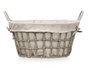 Kipit Cesto rond avec anses gris 45x40x25 cm en tissu (Set de 12)