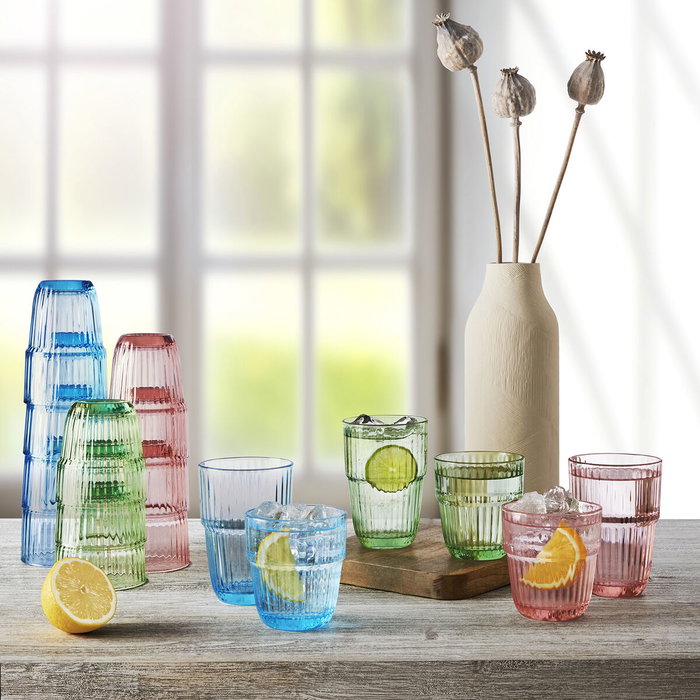 Bormioli Rocco Verre Haut Barshine 38 cl (6 pièces) en Verre Bleu - Résistant et Apte au Lave-Vaisselle