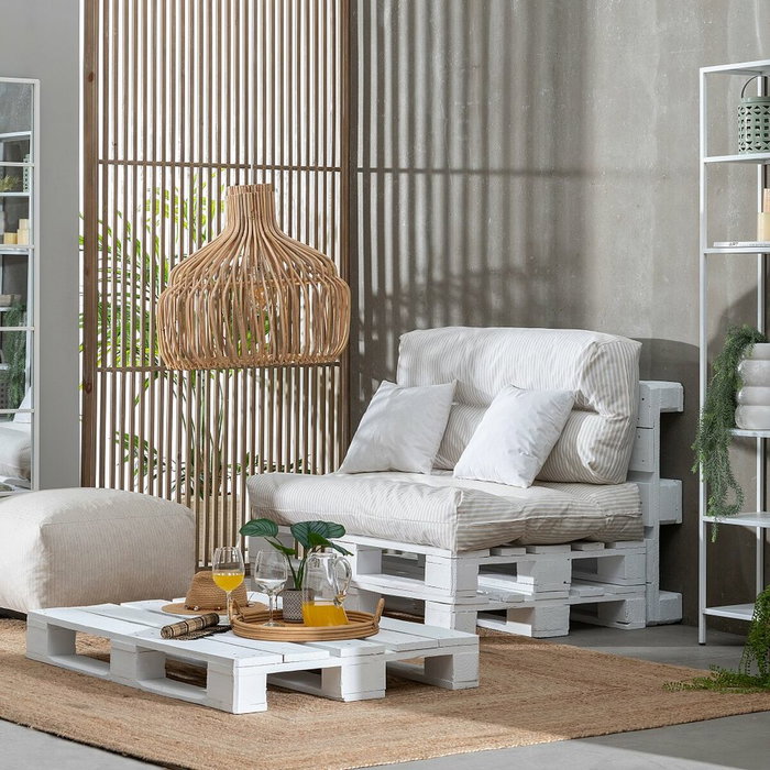 BigBuy Garden Coussin 4 Pièces Beige 120 x 80 cm