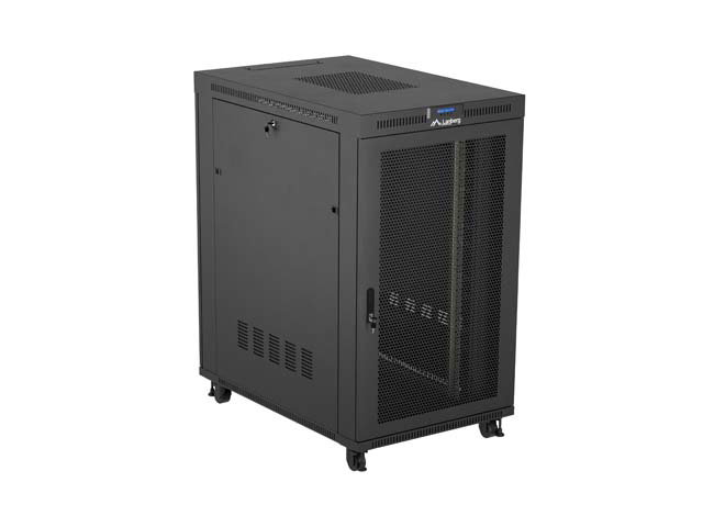 Lanberg Armoire rack 19 pouces 27U 800x1200 porte mesh avec LCD Flat Pack noir