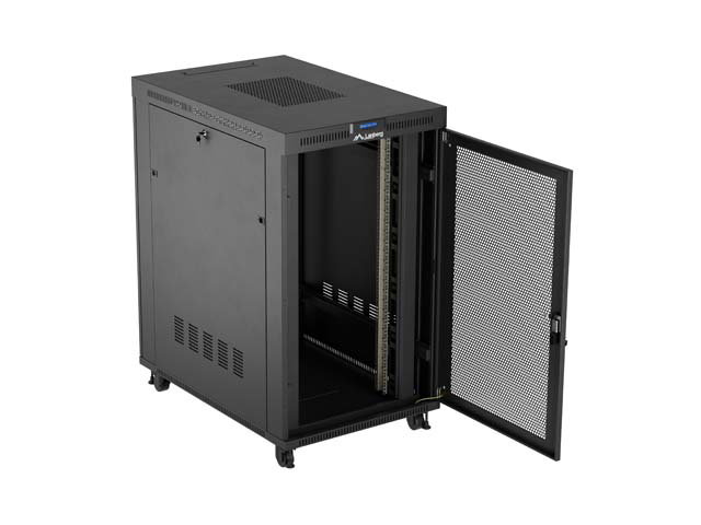Lanberg Armoire rack 19 pouces 27U 800x1200 porte mesh avec LCD Flat Pack noir