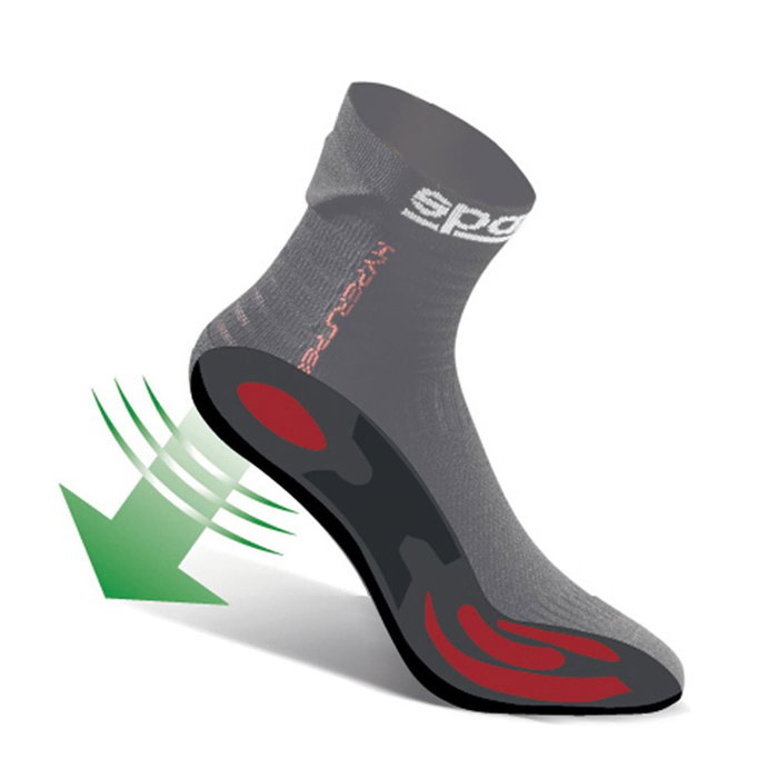 Sparco Chauffettes Hyperspeed S01290NR4647 T 46-47 Noires - Chaussettes de Simulation avec Talon en Cordura Renforcé