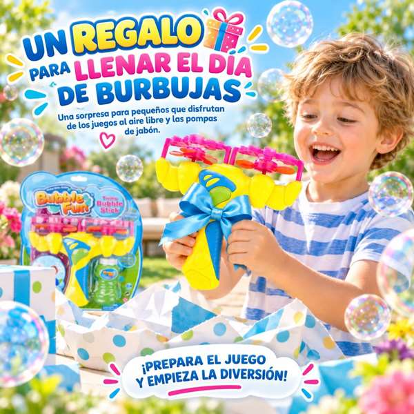 JugaToys Lanceur de bulles double avec bouteille de liquide