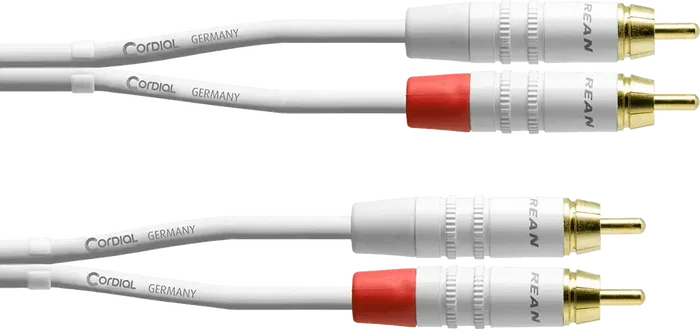 CORDIAL Câble Audio RCA Double 3 m Blanc