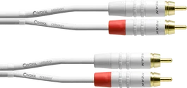CORDIAL Câble double RCA CFU 3 CC-SNOW, 3 m, blanc