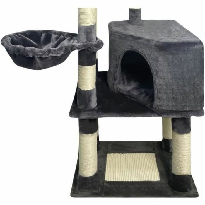 SWIFTY Arbre à chat gris foncé avec niche et 3 plateformes