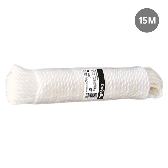 Dovelis Corde à linge câblée 15M - Blanc Dovelis Corde à linge câblée 15M - Blanc