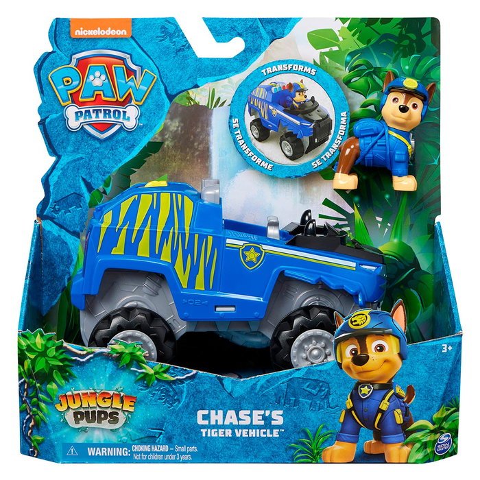 Spin Master PAW Patrol Véhicule Jungle de Chase avec Lancer de Projectiles - Jouet Figurine et Voiture à Rescousse