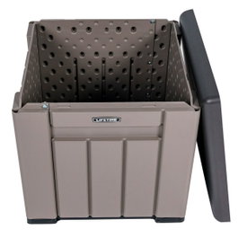 Lifetime Boîte de rangement grise avec portes et toit rabattables 51,2 x 51,2 x 50,8 cm