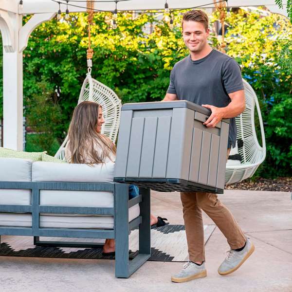 Color Baby - Cube de rangement gris avec portes et toit rabattables - Dimensions 51.2x51.2x50.8 cm Color Baby - Cube de rangement gris avec portes et toit rabattables - Dimensions 51.2x51.2x50.8 cm