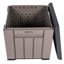 Color Baby - Cube de rangement gris avec portes et toit rabattables - Dimensions 51.2x51.2x50.8 cm