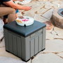 Color Baby - Cube de rangement gris avec portes et toit rabattables - Dimensions 51.2x51.2x50.8 cm