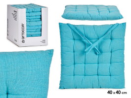 GIFTDECOR Coussin de chaise uni bleu