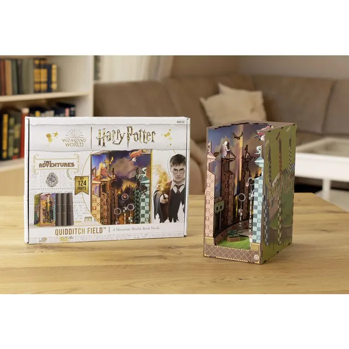 Revell Tiny Adventures - Kit DIY Maquette 3D Book Nook Serre Livre Harry Potter Terrain de Quidditch avec Éclairage LED