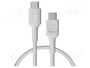 GREEN CELL Câble USB 2.0 USB C vers USB C 0,3m blanc