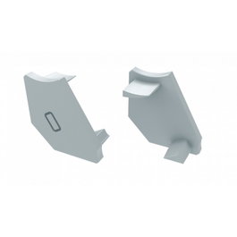 Bouchon de finition gauche pour profilé Type H, plastique blanc avec trou extractible