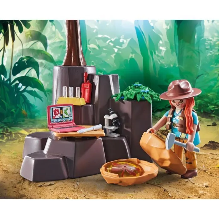 Playmobil 71819 - Set Aventure Brachiosaure et Aéroglisseur avec 2 Personnages Explorateurs et Accessoires, pour Enfants à partir de 3 ans