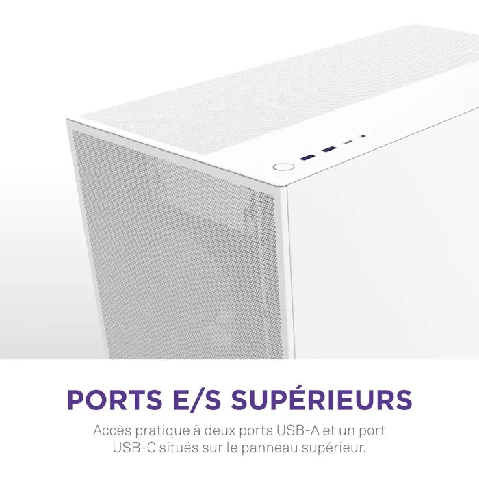 NZXT H7 Flow CM-H72FW-01 - Boîtier PC Gamer Moyen-Tour avec Excellent Refroidissement - Blanc NZXT H7 Flow CM-H72FW-01 - Boîtier PC Gamer Moyen-Tour avec Excellent Refroidissement - Blanc