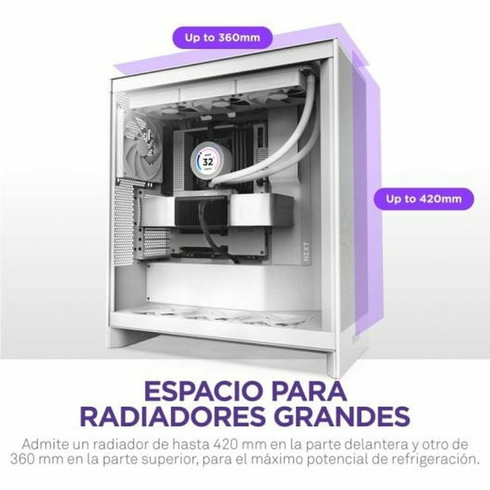 NZXT H7 Flow Boîtier Moyen-Tour Blanc