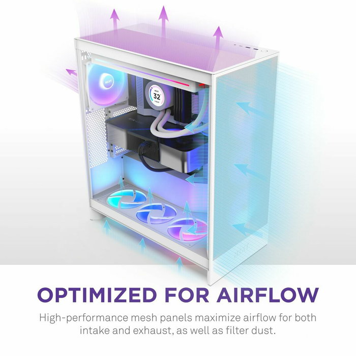 NZXT H7 Flow Boîtier Moyen-Tour Blanc