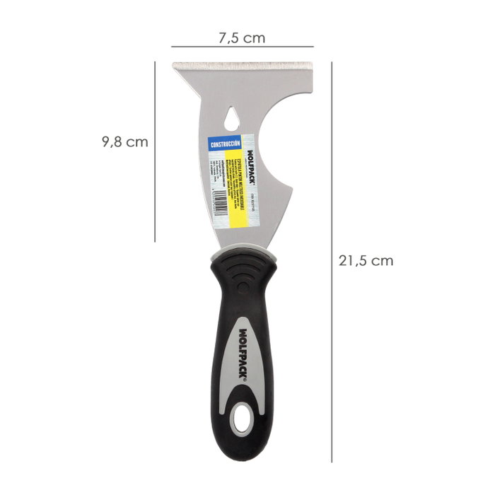 WOLFPACK LINEA PROFESIONAL Spatule de peintre polyvalente en acier inoxydable WOLFPACK LINEA PROFESIONAL Spatule de peintre polyvalente en acier inoxydable