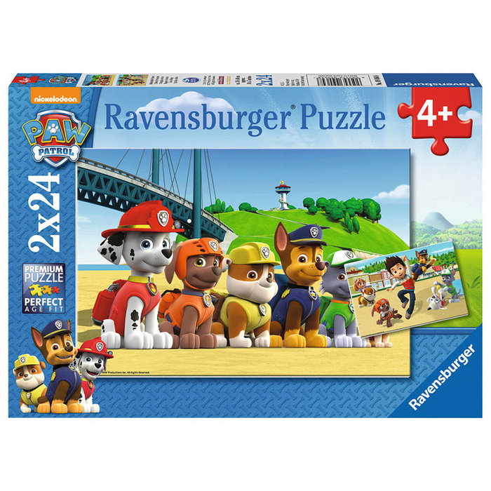Ravensburger Puzzle Paw Patrol Beach 2 x 24 pièces avec mini poster
