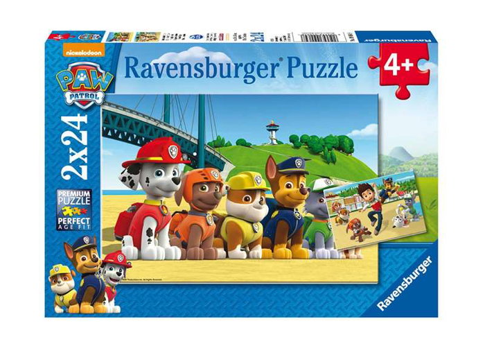 Ravensburger Puzzle Paw Patrol Beach 2 x 24 pièces avec mini poster