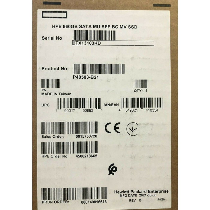 Disque dur HPE P40503-B21 960 GB SSD Disque dur HPE P40503-B21 960 GB SSD