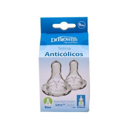 DR. BROWN'S Tétines Options Débit Étroit Silicone Rond +9m (Pack de 2)