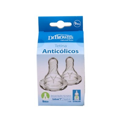DR. BROWN'S Tétines Options Débit Étroit Silicone Rond +9m (Pack de 2) DR. BROWN'S Tétines Options Débit Étroit Silicone Rond +9m (Pack de 2)