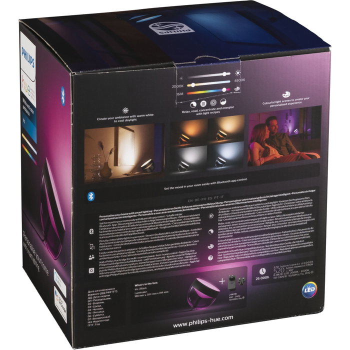 Philips Hue White & Color Ambiance, Lampe Iris, Noir Philips Hue White & Color Ambiance, Lampe Iris, Noir